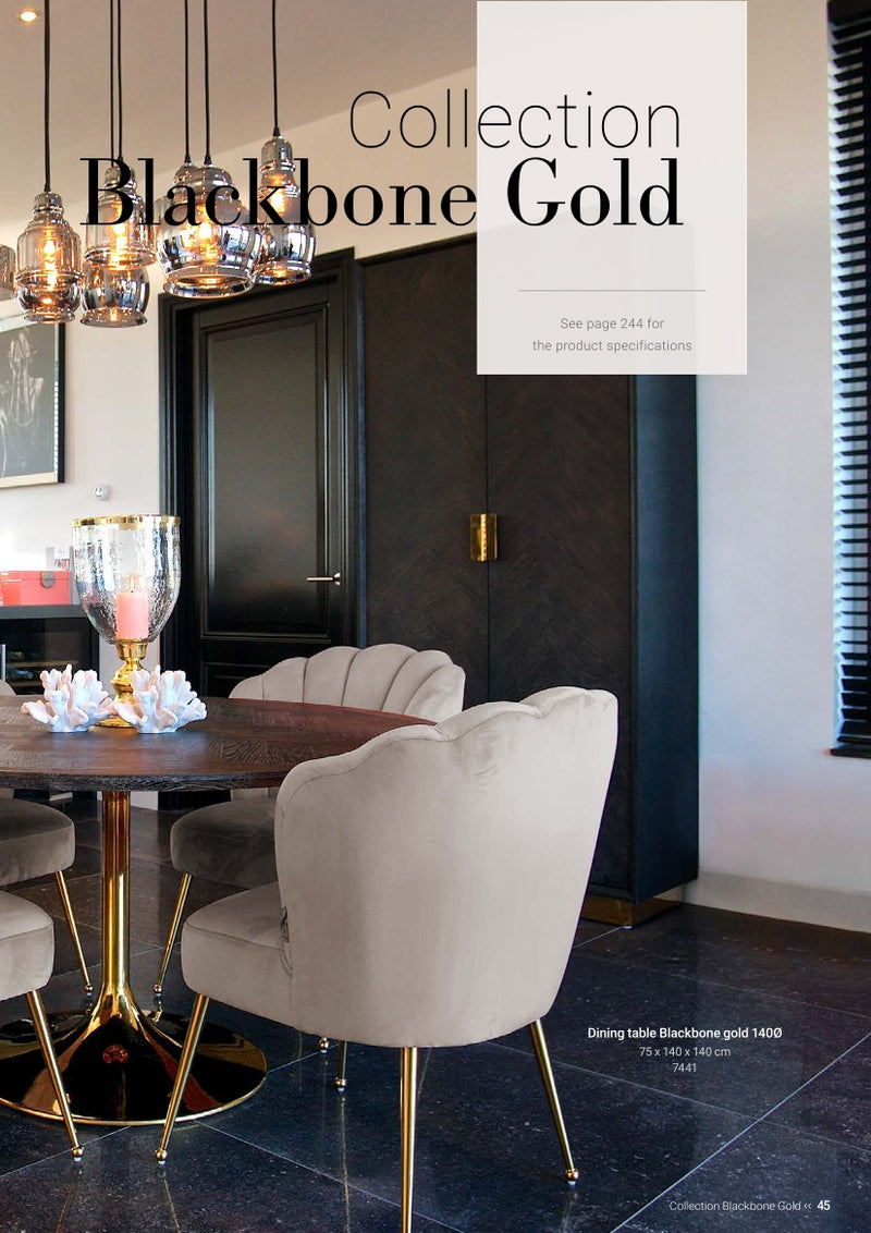 Richmond Interiors stolik do kawy Blackbone Gold 2 Set (czarny rustykalny)