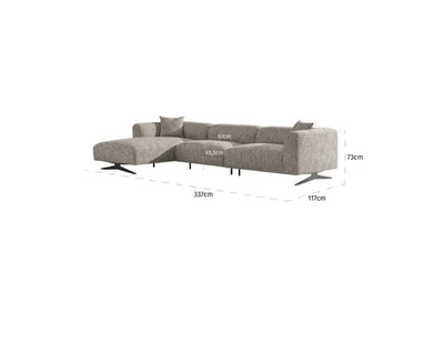 Richmond Interiors Sofa Hoxton 3-Sitzer + Lounge links (Be Trendy 01 Nature)