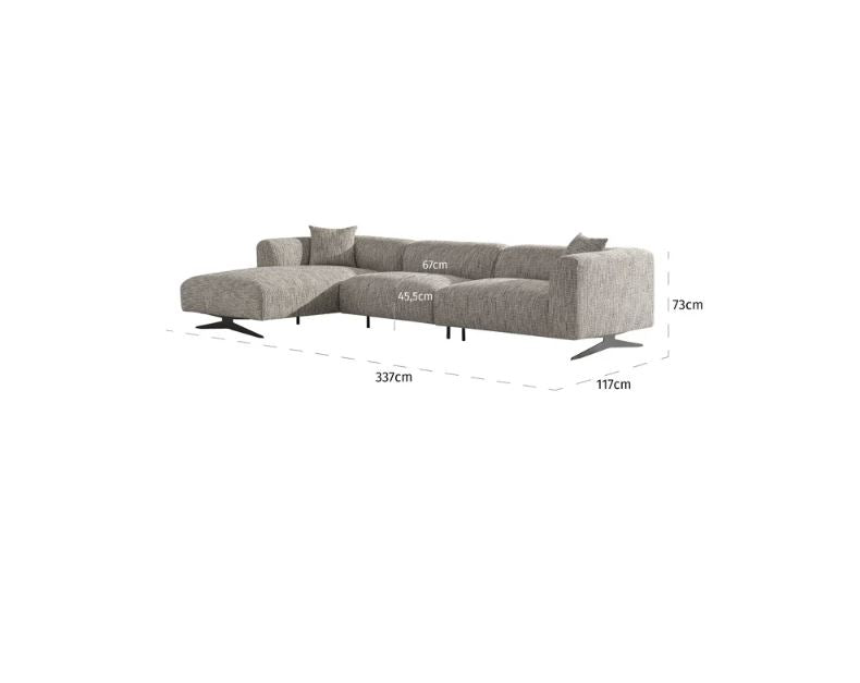 Richmond Interiors SOFA HOXTON 3-Seeater + Lounge Left (estar de moda 01 Naturaleza)