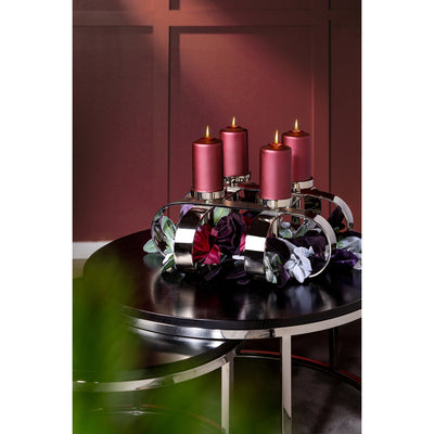 Fink Gorden Candle Holder Advent Wreath 4 Flame Aluminium, nickelpläterad, krom, silver