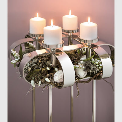 Fink Gorden Candele Wothing Wreath 4 Flame Aluminium, nichel, Chrome, Silver