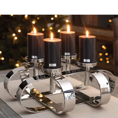 Fink Gorden Candle Holder Wewnień Adwent 4 Flame Aluminium, nikiel, chrom, srebrny