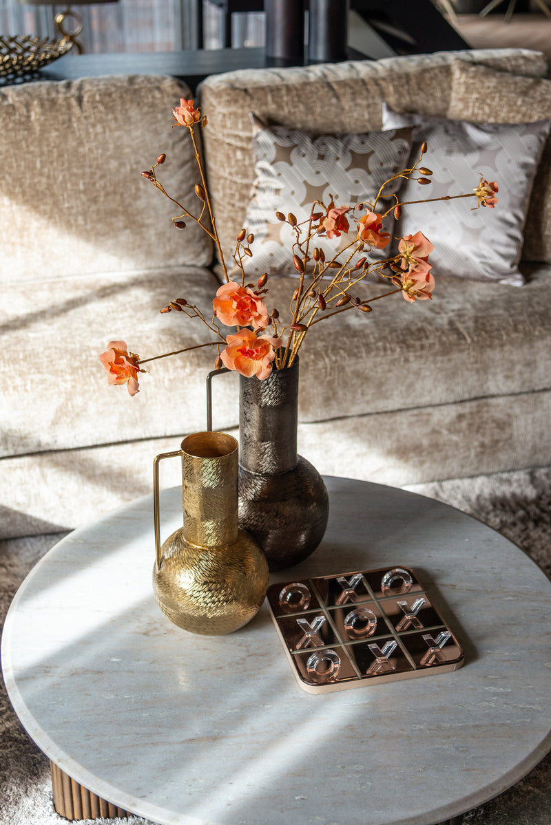 Richmond Interiors Coffee table Mayfield 90Ø - Mango wood brown & marble white