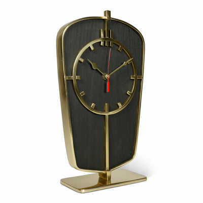 Authentic Models Art Deco Desk Clock Gold, Schreibtischuhr, Uhr, Deko, Aluminium / Mangoholz, SC069G-www.Stil-Ambiente.de-AUM0SC069G