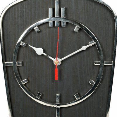 Authentic Models Art Deco Desk Clock Silver, Schreibtischuhr, Uhr, Deko, Aluminium / Mangoholz, SC069S-www.Stil-Ambiente.de-AUM0SC069S