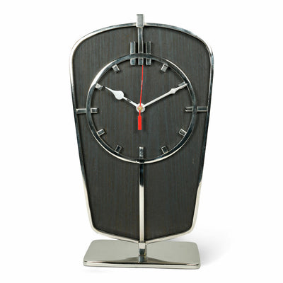 Authentic Models Art Deco Desk Clock Silver, Schreibtischuhr, Uhr, Deko, Aluminium / Mangoholz, SC069S-www.Stil-Ambiente.de-AUM0SC069S