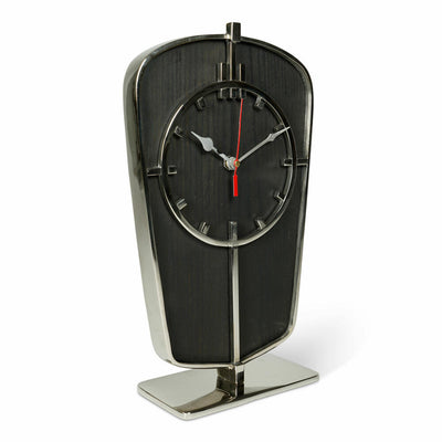 Authentic Models Art Deco Desk Clock Silver, Schreibtischuhr, Uhr, Deko, Aluminium / Mangoholz, SC069S-www.Stil-Ambiente.de-AUM0SC069S