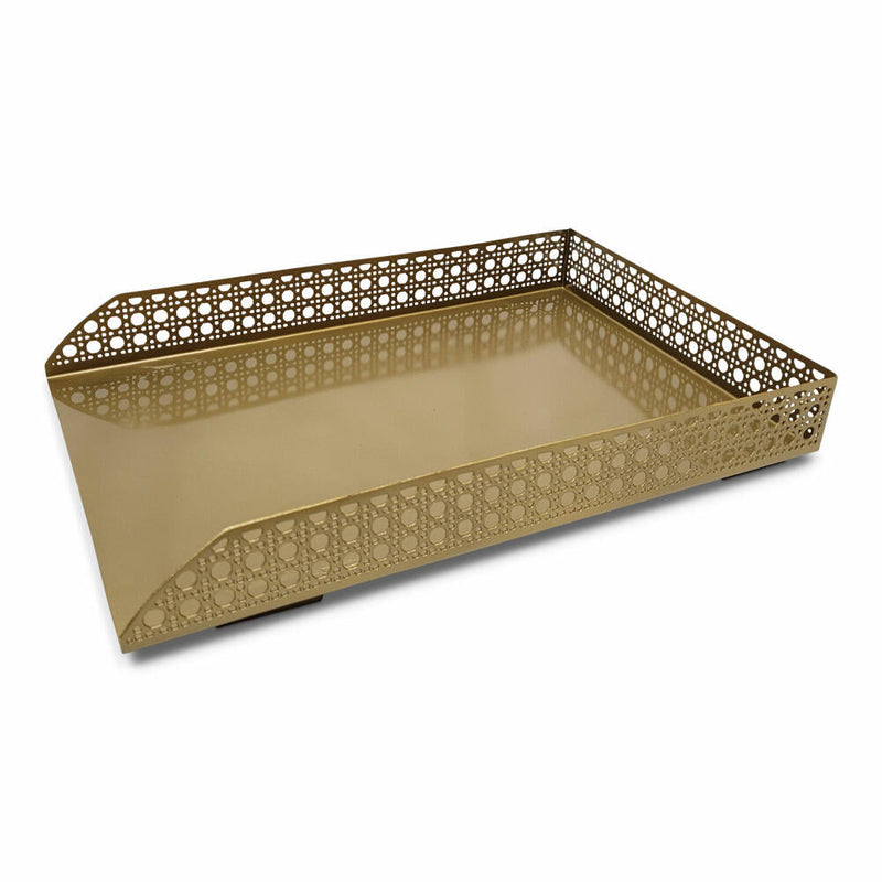 Authentic Models Desk Tray, Schreibtischablage, Briefablage, Ablage, Eisen, Goldfarben, DA005-www.Stil-Ambiente.de-AUM0DA005