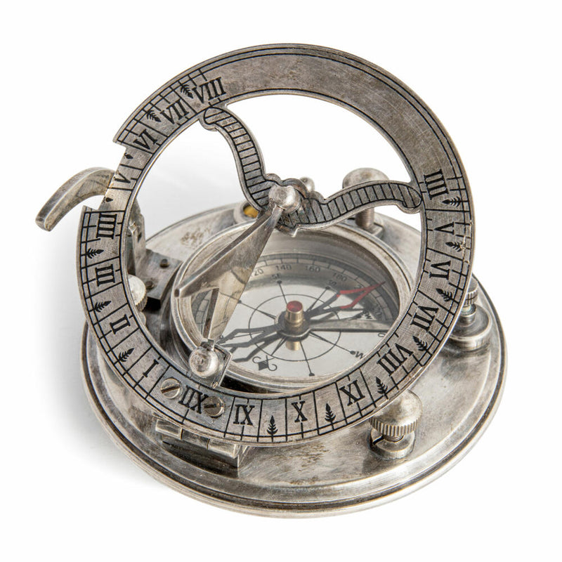 Authentic Models Kompass Mariners Compass, mit Sonnenuhr, Aluminium, CO019-www.Stil-Ambiente.de-AUM0CO019