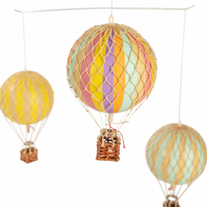 Authentic Models Mobile Flying the Skies Pastell Rainbow, Hängedekoration, Ballon, Rattan / Papier / Kunststoff, AP132-www.Stil-Ambiente.de-AUM0AP132