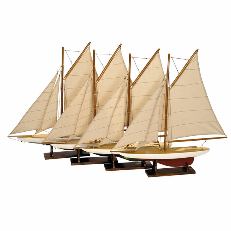 Authentic Models Schiffsmodell Mini Pond Yachts, 4-tlg. Segelschiff, Yacht, Dekoration, Holz / Baumwolle, AS057A-www.Stil-Ambiente.de-AUM0AS057A