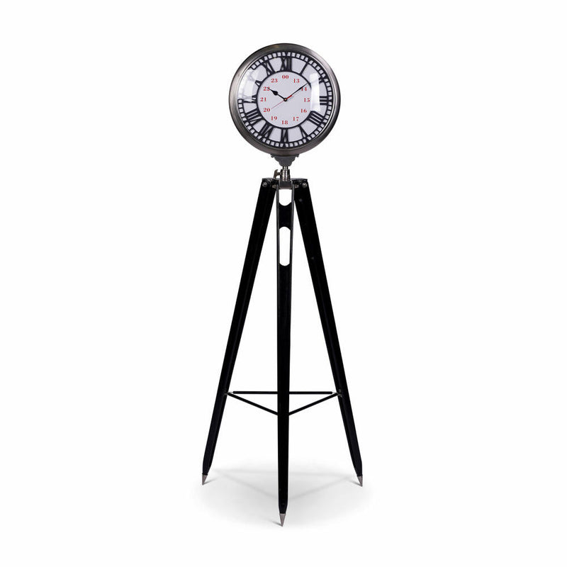 Authentic Models Waterloo Clock on Tripod, Uhr auf Stativ, Deko-Objekt, Aluminium / Glas / Holz, SC066-www.Stil-Ambiente.de-AUM0SC066