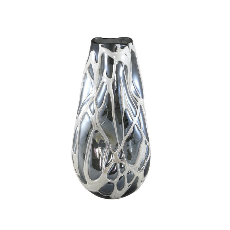 Ptmd Conck Grey solid glass vase white organic S-8720014795458-www.Stil-Ambiente.de-716344