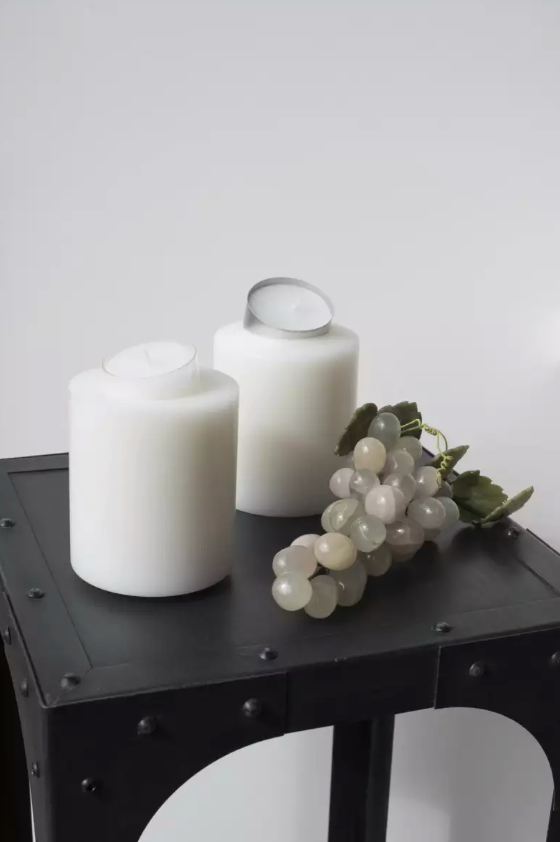Edzard Dauerkerze Cornelius (Höhe 12 cm, ø 10 cm), weiß, Teelichthalter hitzebeständig 90°-Stil-Ambiente-7824