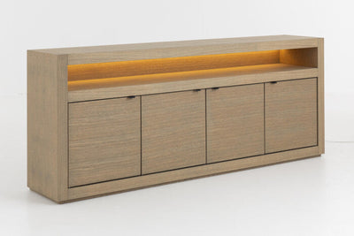 Flamant BJORN, sideboard, weathered oak, 4 doors, with dimmable LED lights-www.Stil-Ambiente.de-0100300203