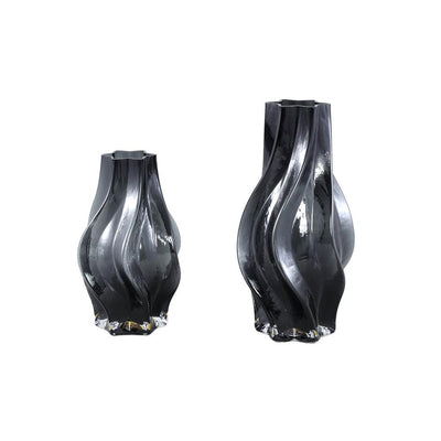 Ptmd Florence Black glass vase curved lines L-8720014885654-www.Stil-Ambiente.de-719428