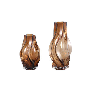 Ptmd Florence Brown glass vase curved lines L-8720014885593-www.Stil-Ambiente.de-719426