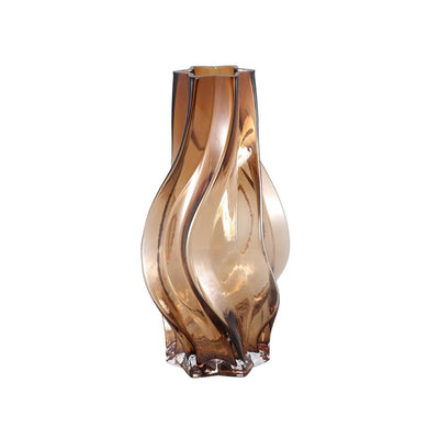 Ptmd Florence Brown glass vase curved lines L-8720014885593-www.Stil-Ambiente.de-719426