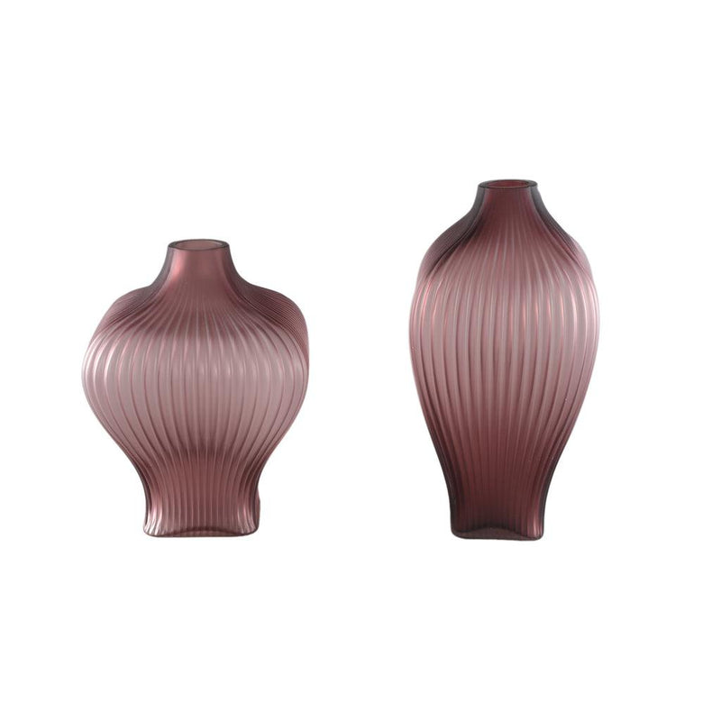 Ptmd Halde Purple solid glass vase ribbed organic wide-8720014795632-www.Stil-Ambiente.de-716350