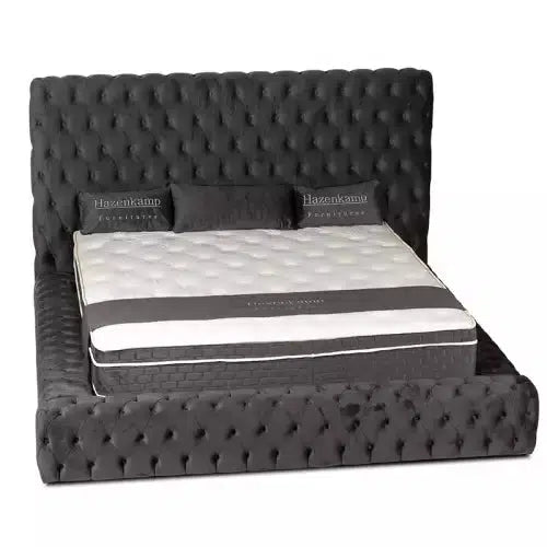 Hazenkamp Bett Bed Chesterfield Bed Inc. Mattres size 180x200 Anthrazit-Stil-Ambiente-200685