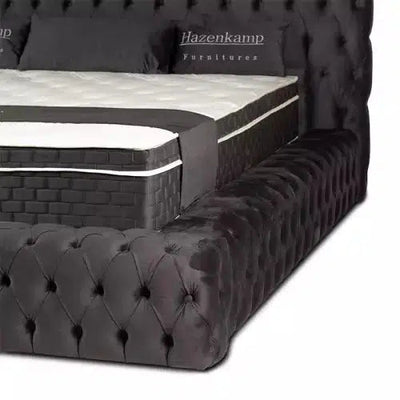 Hazenkamp Bett Bed Chesterfield Bed Inc. Mattres size 180x200 Anthrazit-Stil-Ambiente-200685