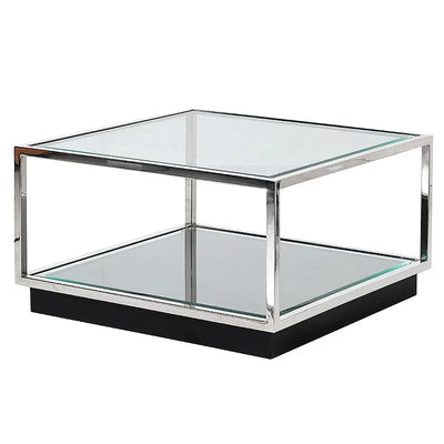 Hazenkamp Coffee Table Kohen 65x65x40cm With Clear Glass/Mirror-www.Stil-Ambiente.de-114728