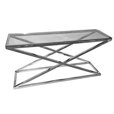 Hazenkamp Tisch Harper 150x40x74cm Klarglas silber-9509636582856-www.Stil-Ambiente.de-110812