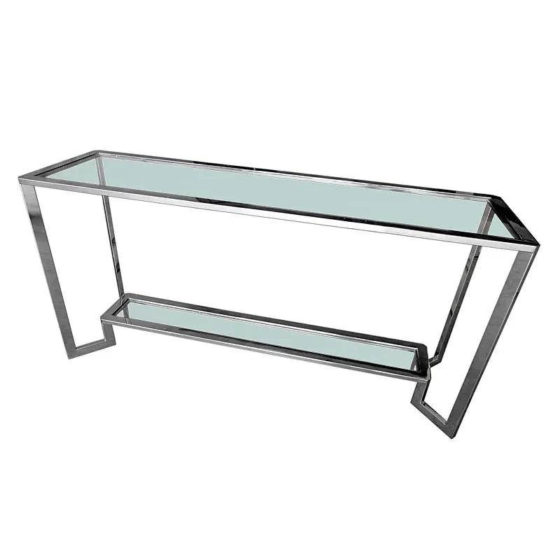 Hazenkamp Wandtisch Terrance 160x45x78cm Klarglas silber-9509634152631-www.Stil-Ambiente.de-110824