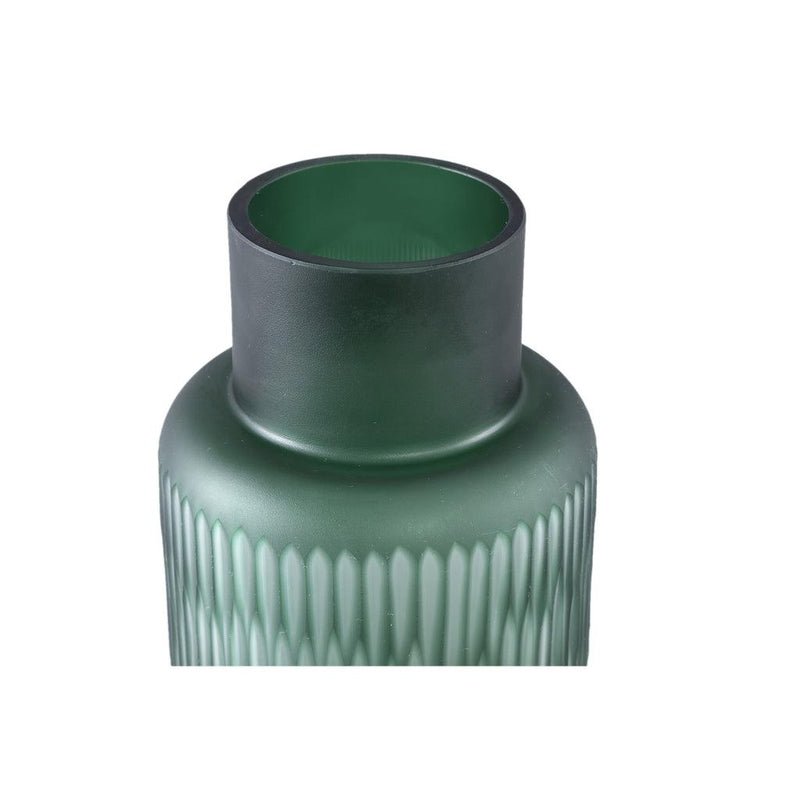 Ptmd Hivvay Green carved glass vase with border middle-8720014946676-www.Stil-Ambiente.de-721812