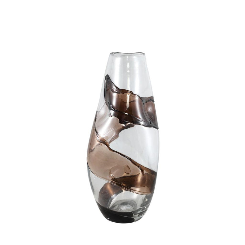 Ptmd Lisee Brown solid glass vase line frost L-8720014795540-www.Stil-Ambiente.de-716347