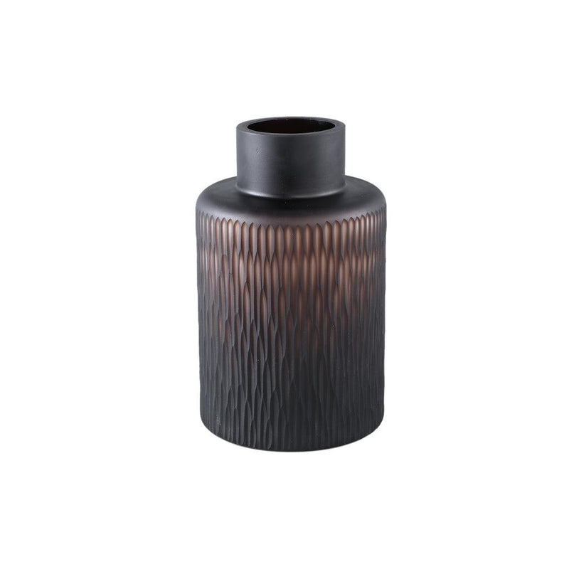 Ptmd Hivvay Brown carved glass vase with border low-8720014946713-www.Stil-Ambiente.de-721816