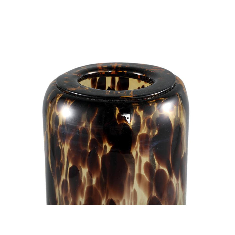 Ptmd Vika Brown glass vase dotted pattern round L-8720014550385-www.Stil-Ambiente.de-707230