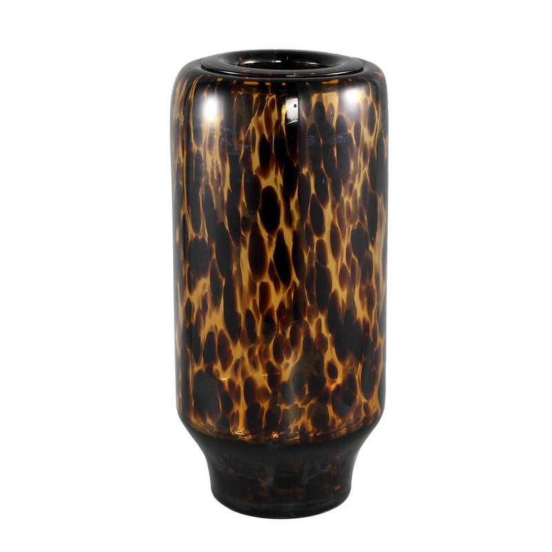 Ptmd Vika Brown glass vase dotted pattern round L-8720014550385-www.Stil-Ambiente.de-707230