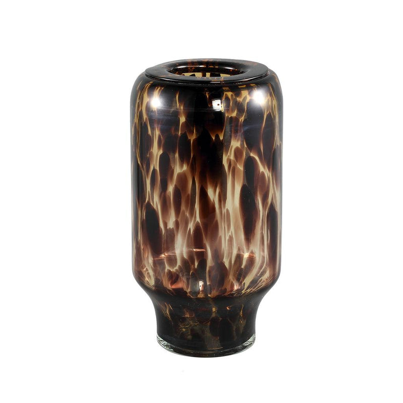 Ptmd Vika Brown glass vase dotted pattern round M-8720014550415-www.Stil-Ambiente.de-707231