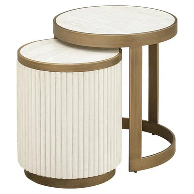 Richmond Interiors Beistelltisch Tivoli Set von 2 (White)-8721009410929-www.Stil-Ambiente.de-8101