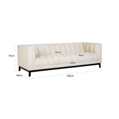 Richmond Interiors Couch Beaudy white chenille (FR-Bergen 900 white chenille)-8720621690542-Stil-Ambiente-S5141 FR WHITE CHENILLE