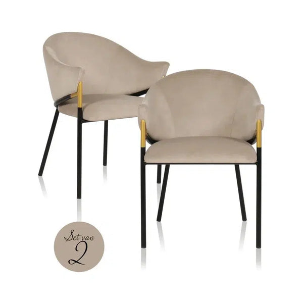 of velvet Richmond 2) Chair Jocasta khaki Interiors (set