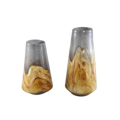 Ptmd Saman Amber solid glass vase yellow wavy round L-8720014795847-www.Stil-Ambiente.de-716357