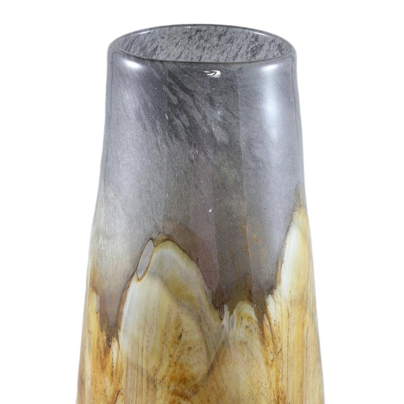 Ptmd Saman Amber solid glass vase yellow wavy round L-8720014795847-www.Stil-Ambiente.de-716357