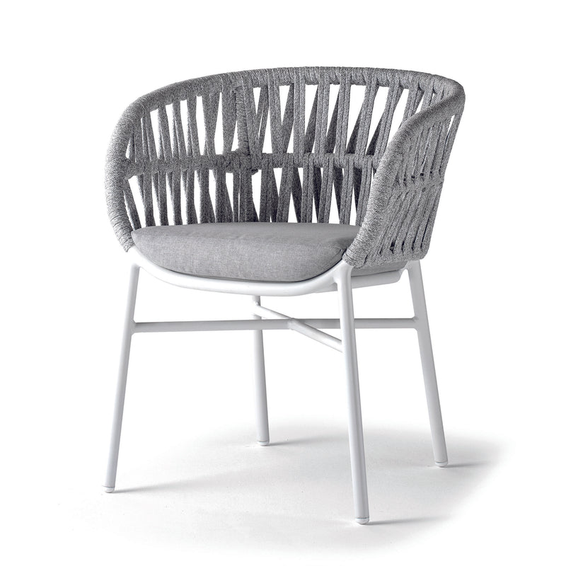 Grattoni Wicker garden chair TAHITI - aluminum with rope weave - stackable