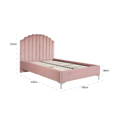 Richmond Interiors Bed Belmond Rosa 120x200 με πλαίσιο χωρίς στρώμα