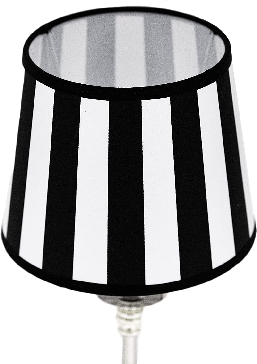 Design Tischlampe mit Lampenschirm Gestreift Schwarz Weiß